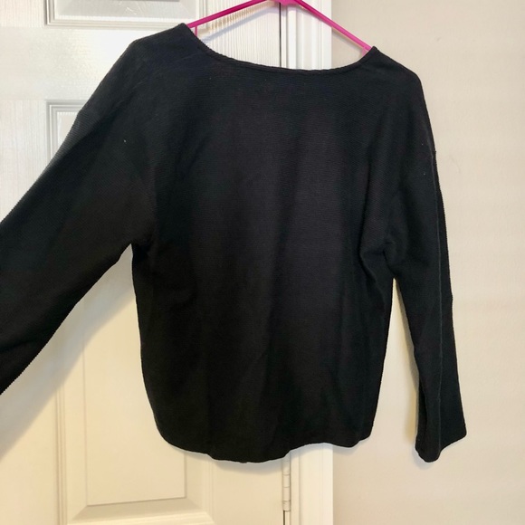 Madewell Texture & Thread Black Front Tie Top - Picture 6 of 8